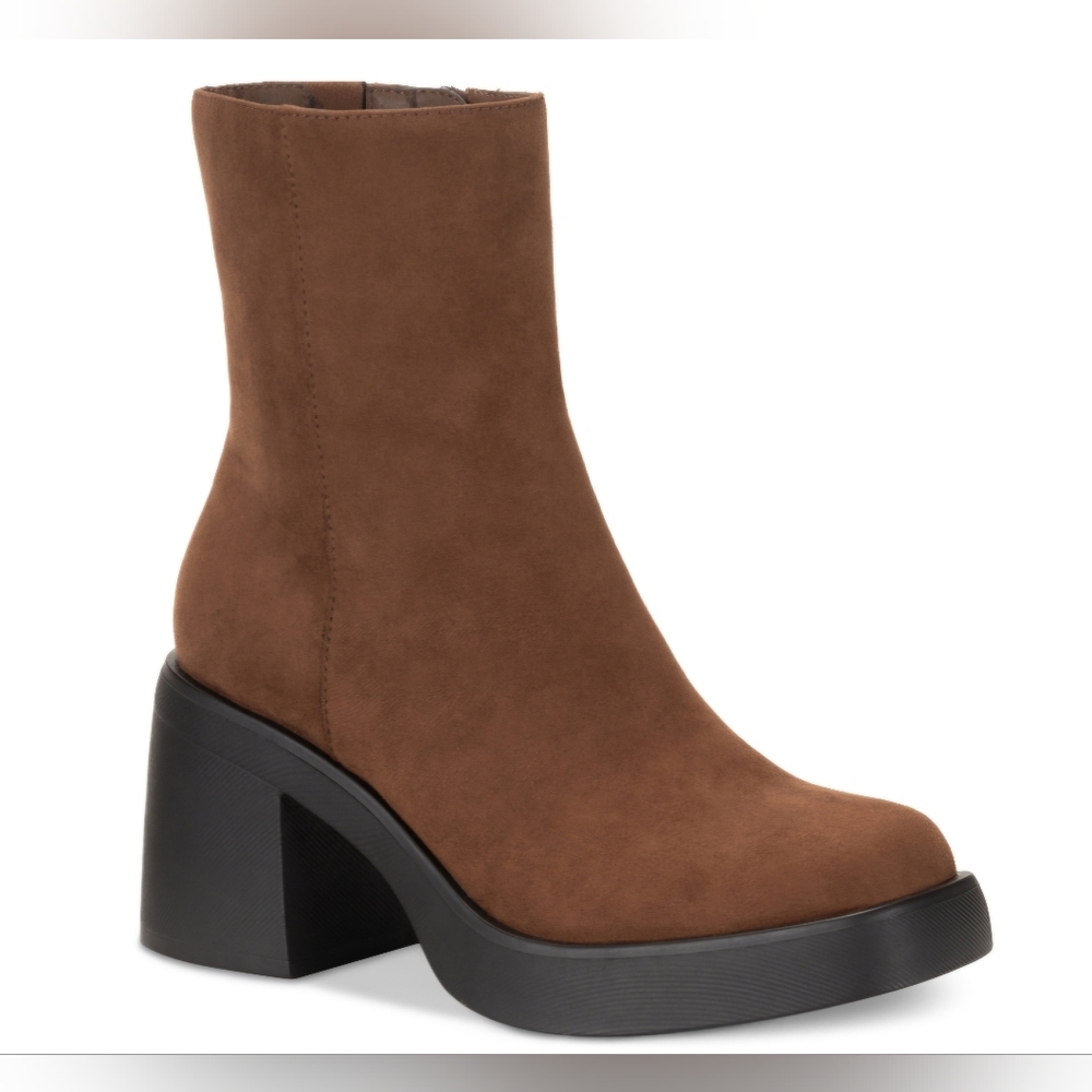 Sun+ Stone TIANNAA Womens Faux Suede Round Toe Booties, 9M & 5M